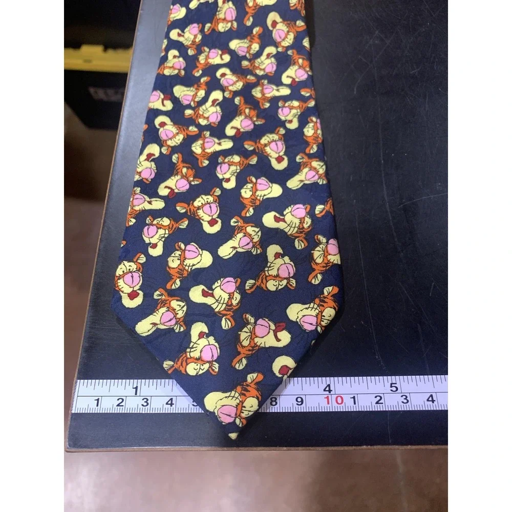 Disney Pooh Tigger Tie Mens Navy Blue‎ Necktie Allover Print Winnie the Pooh